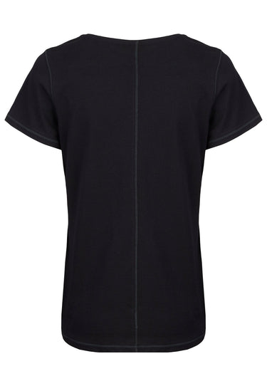 Salzhaut - DEERN - CAMPER Damen normale Passform - Frontprint - Reduziert - Rundhals - 5 - #farbe_black