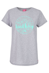 Salzhaut - DEERN - CAMPER Damen normale Passform - Frontprint - Reduziert - Rundhals - 1 - #farbe_grey-melange