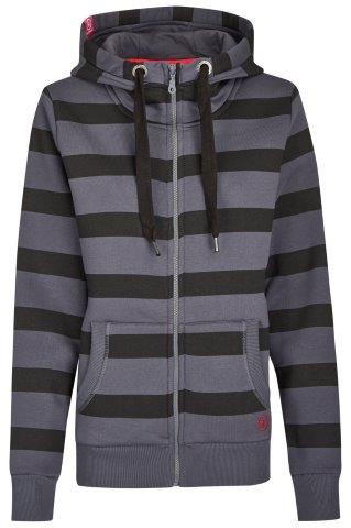 Salzhaut - EUGENIA Damen normale Passform - Damen - Hoodiejacke - Streifenmuster - 1 - #farbe_anthra