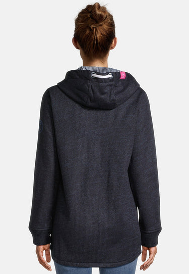 Salzhaut - FRÖKEN Damen Tailliert - Fleecehoodie - Kapuze - Reduziert - 4 - #farbe_navy