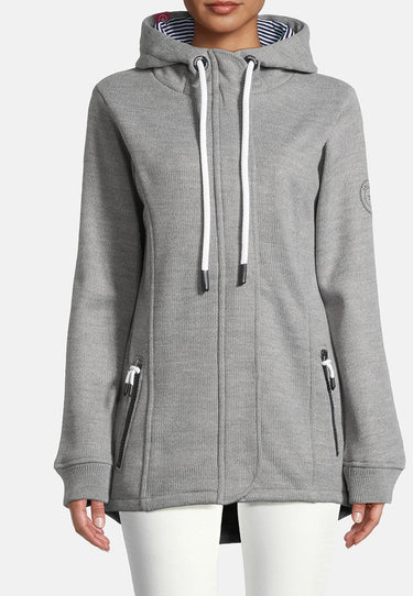 Salzhaut - FRÖKEN Damen Tailliert - Fleecehoodie - Kapuze - Reduziert - 8 - #farbe_grey-melange