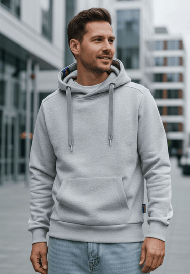 salzhaut - Herren Hoodie HEFF Regular Fit - adenauer & co - Anker - Basic - 63 - #farbe_Grey Melange