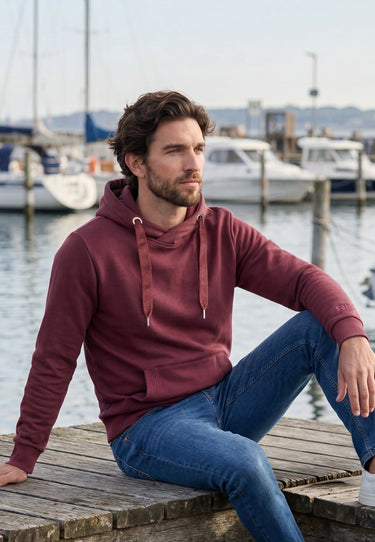 Salzhaut - HEFF Herren normale Passform - baumwollpullover - freizeitpullover - frühling - 1 - #farbe_merlot