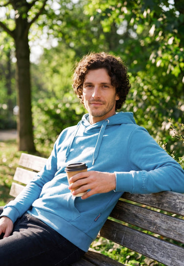 salzhaut - HEFF Herren Hoodie Regular Fit - adenauer & co - Anker - Basic - 100 - #farbe_Blue Moon