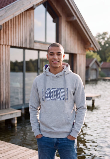 salzhaut - Herren Hoodie HEFF - MOIN Stripes normale Passform - adenauer & co - Anker - Basic - 9 - #farbe_Grey Melange-Navy