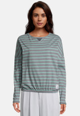 salzhaut - INGMARIE Damen Longsleeve Leicht tailliert - Hamburg - Langarmshirt - Reduziert - 3 - #farbe_Navy-Bottle Green