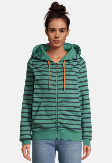 Salzhaut - INGRID Damen normale Passform - Hamburg - Hoodiejacke - Kapuze - 6 - #farbe_bottle-green-navy