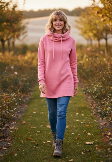 salzhaut - IRIS Damen Hoodie Leicht tailliert - adenauer & co - Anker - Basic - 1 - #farbe_Raspberry