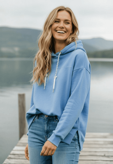 salzhaut - JULIANE Damen Hoodie Oversized - adenauer & co - Anker - Basic - 7 - #farbe_Ocean Blue