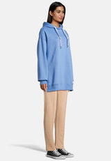 salzhaut - JULIANE Damen Hoodie Oversized - adenauer & co - Anker - Basic - 12 - #farbe_Ocean Blue