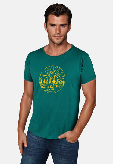 salzhaut - KIMM - CAMPER Herren Regular Fit - Frontprint - Rundhals - T-Shirt - 3 - #farbe_bottle-green