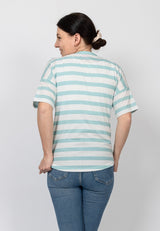 Salzhaut - KOERT Damen Oversized - Hamburg - Reduziert - ringel - 2 - #farbe_beige-aqua