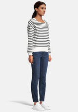 Salzhaut - LAFF Damen lässig - Hoodie - Langarmshirt - Longsleeve - 5 - #farbe_navy-offwhite