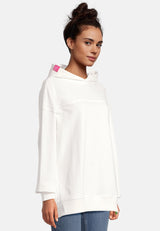 Salzhaut - LEESGOOD Damen Oversized - Hoodie - Kapuzenpullover - Langarmshirt - 5 - #farbe_offwhite