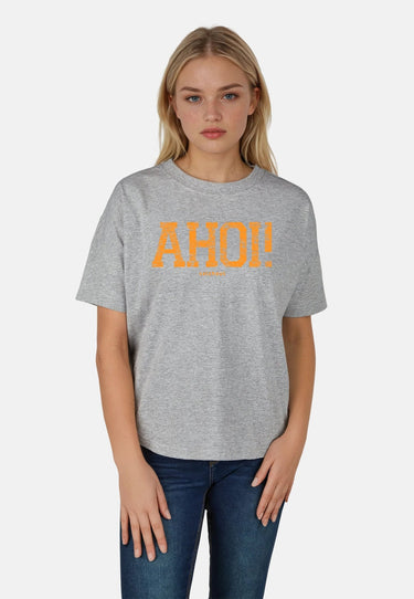 Salzhaut - LEEV-AHOI Damen Relaxed-Fit - Frontprint - Hamburg - Reduziert - 18 - #farbe_grey-melange