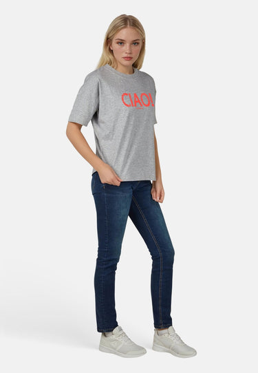 Salzhaut - LEEV-CIAO Damen Relaxed-Fit - Frontprint - Reduziert - Rundhals - 10 - #farbe_grey-melange