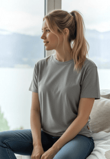 salzhaut - LEEV Damen Shirt Oversized - adenauer & co - Anker - Basic - 45 - #farbe_Grey Melange