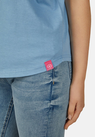 salzhaut - LEEV - GOOD VIBES Damen Relaxed-Fit - Hamburg - Rundhals - T-Shirt - 15 - #farbe_ice-blue