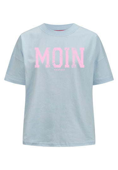 Salzhaut - LEEV-MOIN Damen Relaxed-Fit - Frontprint - Reduziert - Rundhals - 17 - #farbe_light-blue