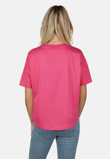 Salzhaut - LEEV-MOIN Damen Relaxed-Fit - Frontprint - Reduziert - Rundhals - 9 - #farbe_pink