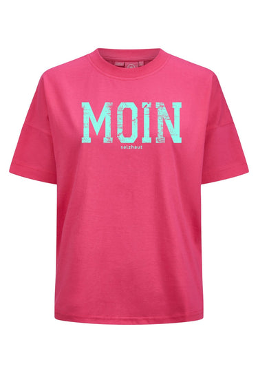 Salzhaut - LEEV-MOIN Damen Relaxed-Fit - Frontprint - Reduziert - Rundhals - 7 - #farbe_pink