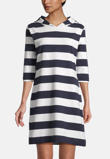 salzhaut - LÖÖVSTICK Damen Oversized - Hoodie - Hoodiekleid - Kapuze - 3 - #farbe_navy-offwhite