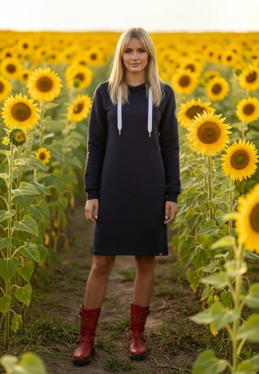salzhaut - MÖÖV KLEID Damen Knielanges Kleid (Midi) Leicht tailliert - adenauer & co - Anker - Basic - 24 - #farbe_Navy