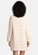 salzhaut - MÖPPKES Damen Kurzes Kleid (Mini) Oversized - adenauer & co - Anker - Basic - 11 - #farbe_Offwhite-Camel