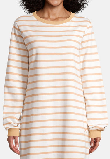 salzhaut - MÖPPKES Damen Oversized - Damen - Kleid - Ringelkleid - 3 - #farbe_offwhite-camel