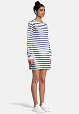 salzhaut - MÖPPKES Damen Kurzes Kleid (Mini) Oversized - adenauer & co - Anker - Basic - 6 - #farbe_Offwhite-Ultramarine