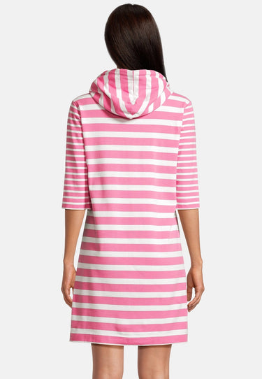 salzhaut - PANNEVOGEL Damen Leicht tailliert - Hoodiekleid - Kapuze - Sweat - 4 - #farbe_offwhite-blossom