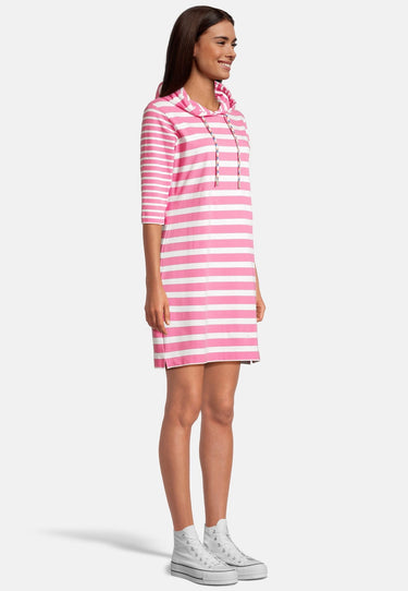 salzhaut - PANNEVOGEL Damen Leicht tailliert - Hoodiekleid - Kapuze - Sweat - 5 - #farbe_offwhite-blossom