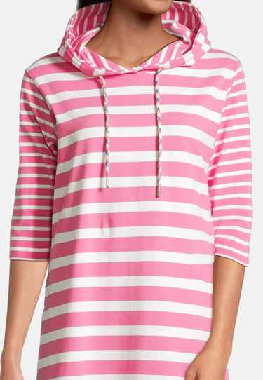 salzhaut - PANNEVOGEL Damen Leicht tailliert - Hoodiekleid - Kapuze - Sweat - 3 - #farbe_offwhite-blossom