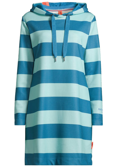 salzhaut - RACK Damen Leicht tailliert - Colourblock - Hamburg - Hoodiekleid - 7 - #farbe_fjord-aqua