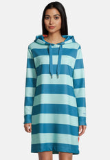 Salzhaut - RACK Damen Leicht tailliert - Colourblock - Hamburg - Hoodiekleid - 6 - #farbe_fjord-aqua