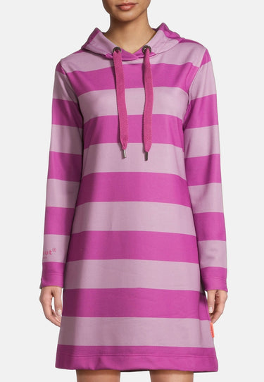 salzhaut - RACK Damen Leicht tailliert - Colourblock - Hamburg - Hoodiekleid - 3 - #farbe_plum-flieder