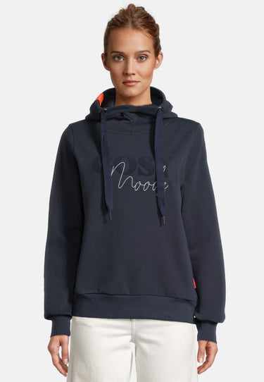 Salzhaut - SABBELBUDE Damen Oversized - Hoodie - Kapuzenpullover - Langarmshirt - 6 - #farbe_navy