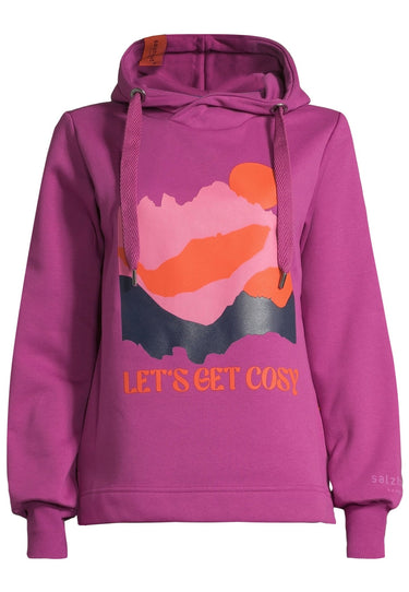 Salzhaut - SABBELTRIENE Damen hinten länger - Hoodie - Kapuzenpullover - Langarmshirt - 2 - #farbe_plum