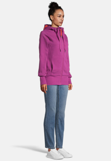 salzhaut - SCHANDARM Damen Leicht tailliert - Hamburg - Hoodiejacke - Sweatjacke - 5 - #farbe_plum