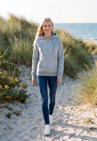 salzhaut - SCHNUTE Damen Hoodie Regular Fit - adenauer & co - Anker - Basic - 12 - #farbe_Grey Melange