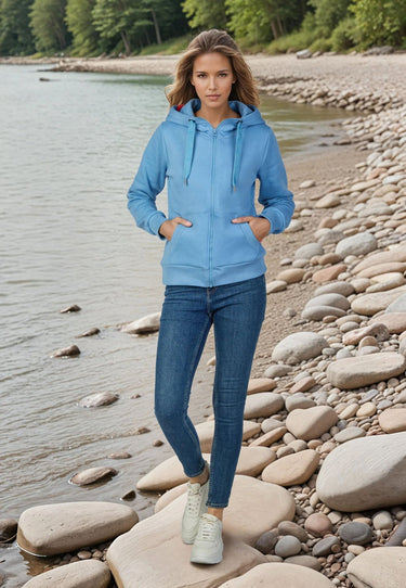 salzhaut - Damen Sweatjacke SÖÖTE Tailliert - adenauer & co - Anker - Basic - 116 - #farbe_Ice Blue