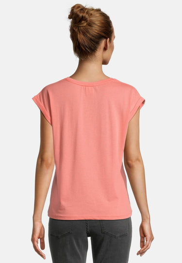 salzhaut - SÖMMER Damen Relaxed-Fit - Oversize - T-Shirt - überschnitten - 4 - #farbe_coral