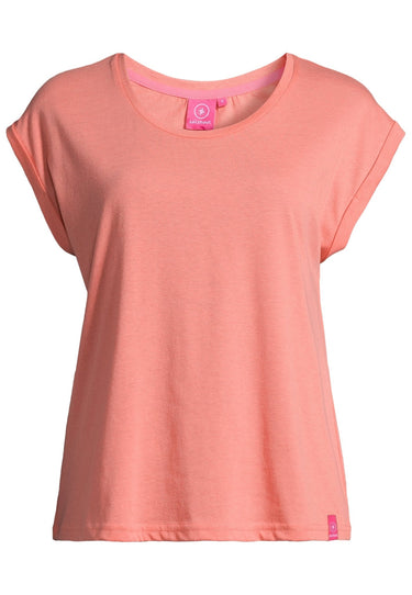 salzhaut - SÖMMER Damen Relaxed-Fit - Oversize - T-Shirt - überschnitten - 2 - #farbe_coral