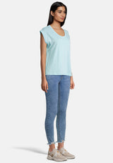 salzhaut - SÖMMER Damen Shirt Relaxed-Fit - adenauer & co - Anker - Basic - 15 - #farbe_Aqua