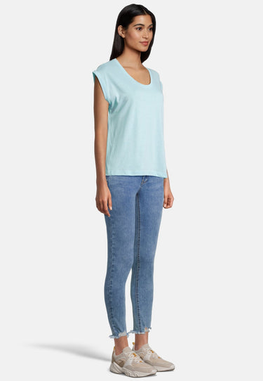 Salzhaut - SÖMMER Damen Relaxed-Fit - Oversize - Reduziert - T-Shirt - 10 - #farbe_aqua
