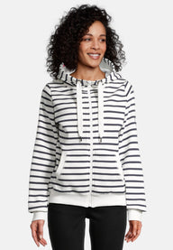 salzhaut - SÖÖTE - RINGEL Damen normale Passform - Hamburg - Hoodiejacke - Sweatjacke - 1 - #farbe_navy-offwhite