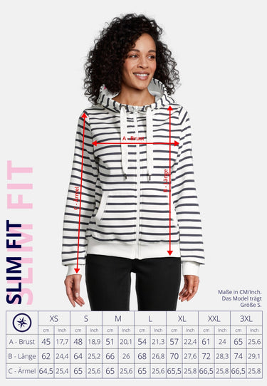 salzhaut - SÖÖTE - RINGEL Damen normale Passform - Hamburg - Hoodiejacke - Sweatjacke - 6 - #farbe_navy-offwhite