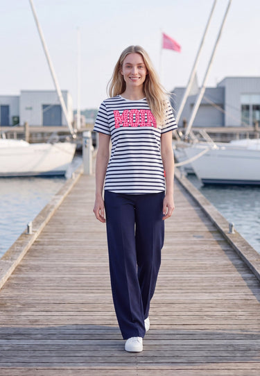 salzhaut - STEENTJE RINGEL - MOIN Herzen Damen Shirt Regular Fit - Anker - Basic - 1 - #farbe_Navy-Offwhite-Blossom