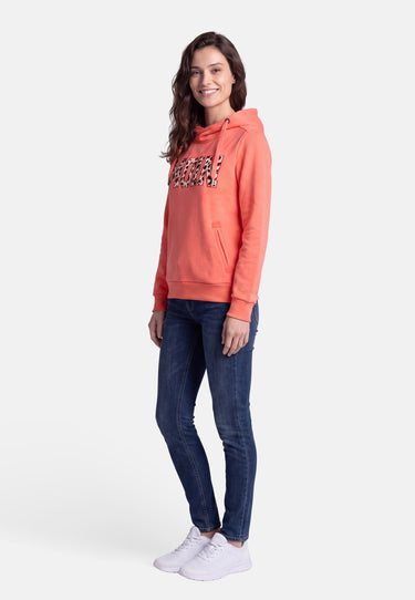 salzhaut - SÜNN - MOIN Leo Damen Hoodie Tailliert - adenauer & co - Anker - Basic - 28 - #farbe_Fiery Coral-Pink