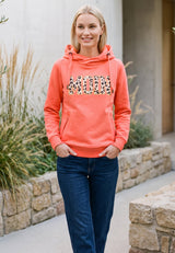 salzhaut - SÜNN - MOIN Leo Damen Hoodie Tailliert - adenauer & co - Anker - Basic - 17 - #farbe_Fiery Coral-Yellow